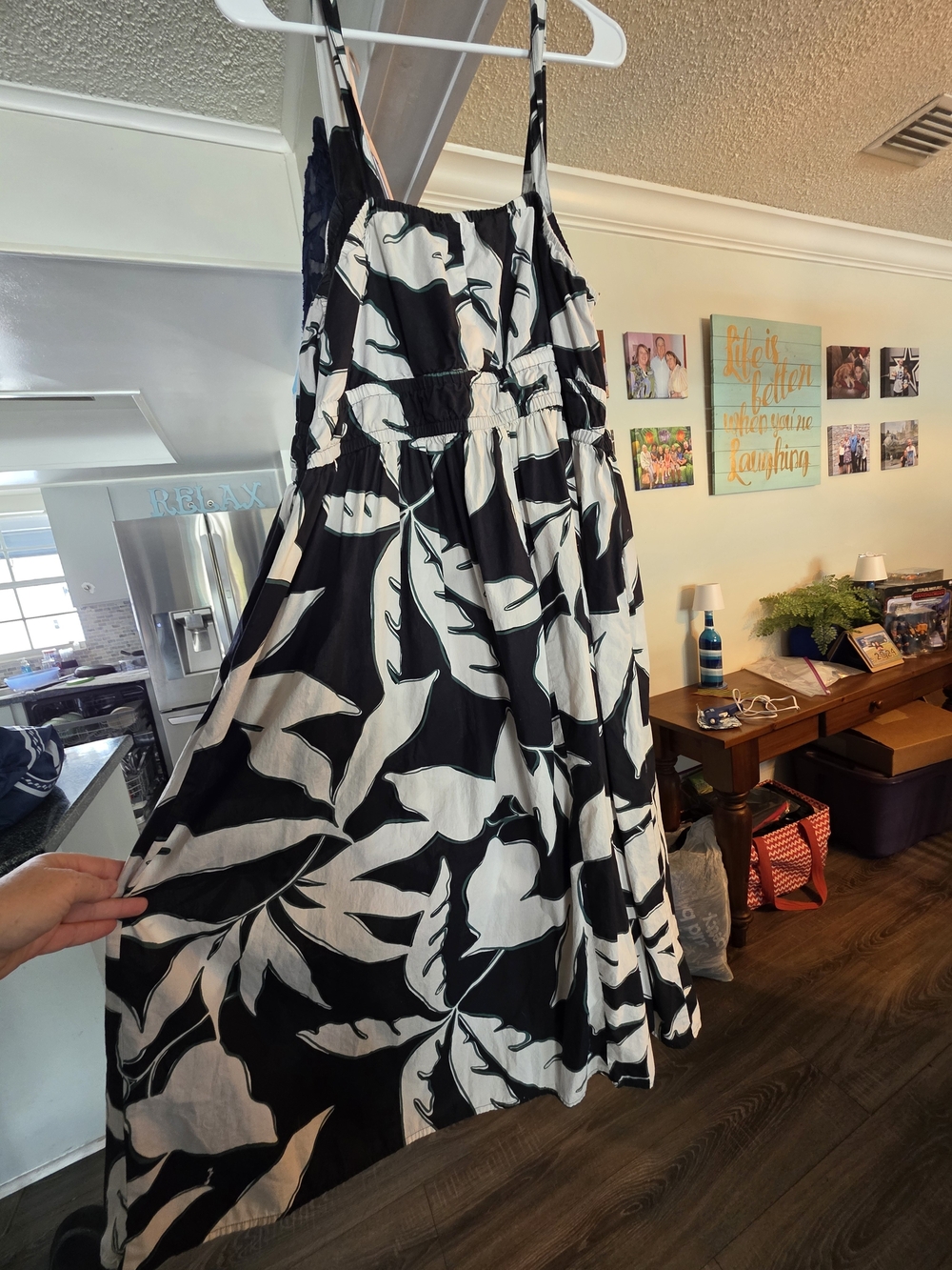 Lane Bryant Black and White Floral Maxi Dress